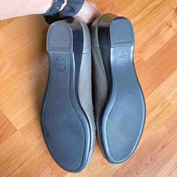 SAS Easier Moccasin Leather Loafers, Size 12 Narrow, Pearly Gunmetal Grey Wedge‎ - Picture 5 of 6